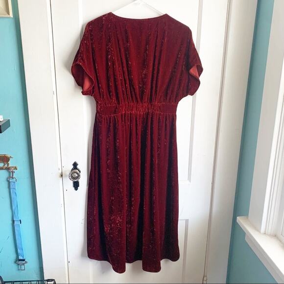 CABi Grace Tribute Crush Velvet Dress #3696 V-Neck Empire Waist Red Size Small S - Picture 10 of 12